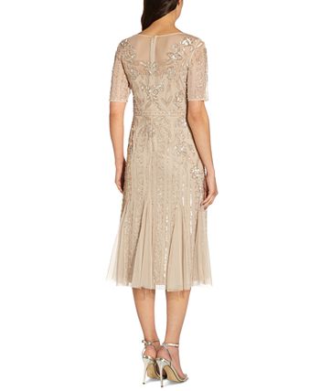 Adrianna Papell Women's Beaded Midi Dress & Reviews - Dresses - Women ...