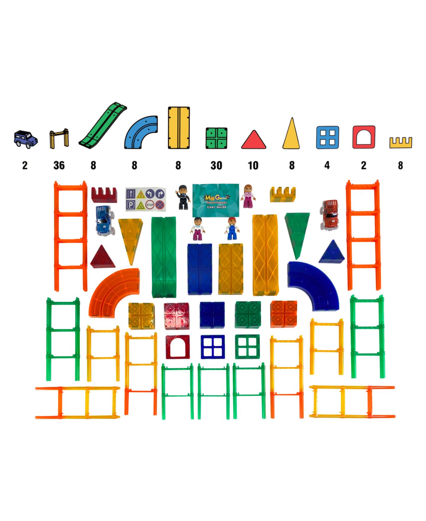 Детский конструктор Mag-Genius 124 Piece Ultimate Magnetic Racing Set — фото 6