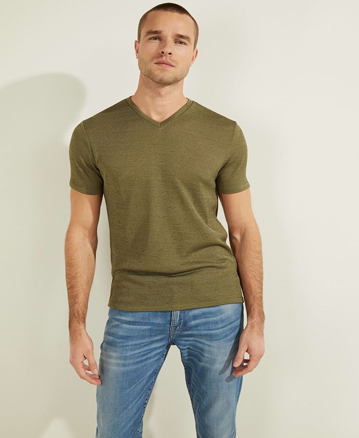 GUESS Men's Gauze V-Neck T-shirt - Macy's