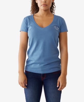 Crystal Logo Slim V-neck T-shirt 