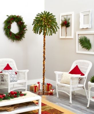 Christmas Palm Artificial Tree with Lights, 84"