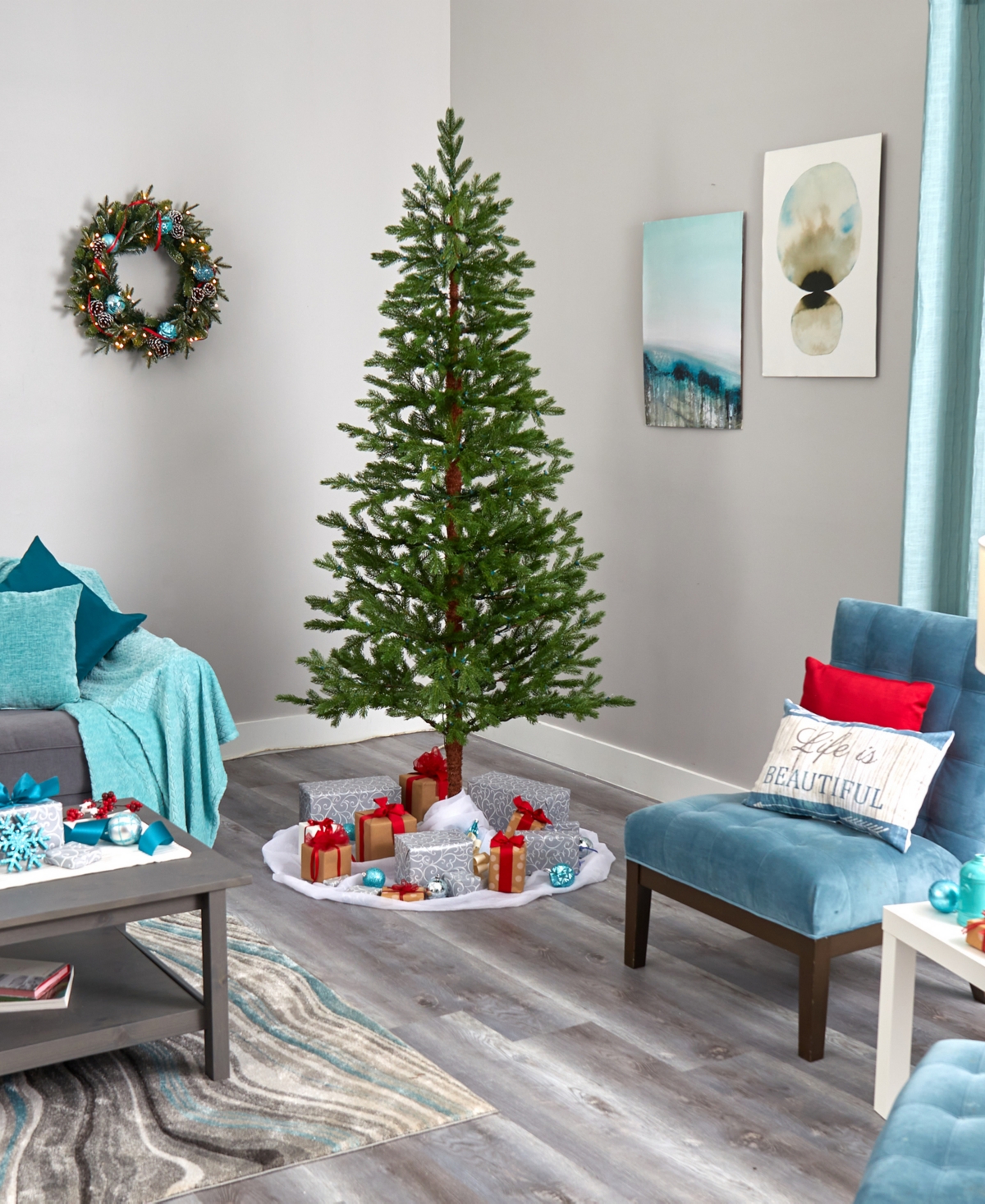 Fairbanks Fir Artificial Christmas Tree with Lights and Bendable Branches,