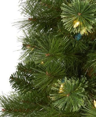 Green Pencil Artificial Christmas Tree with Lights and Bendable Branches, 72"