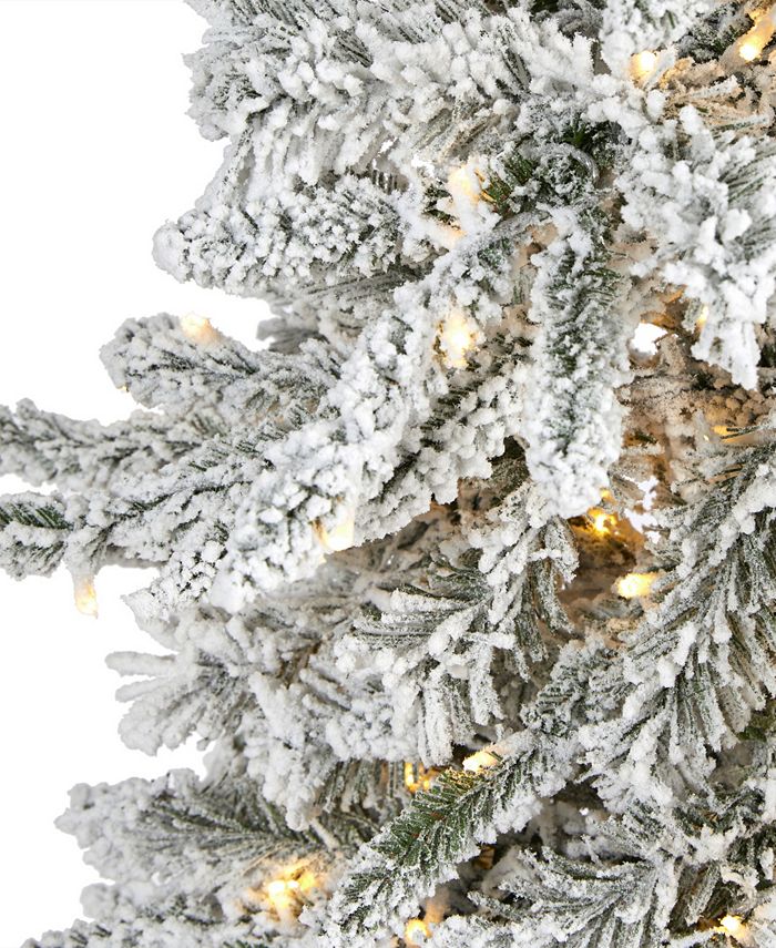 Nearly Natural Flocked Colorado Mountain Fir Artificial Christmas Tree