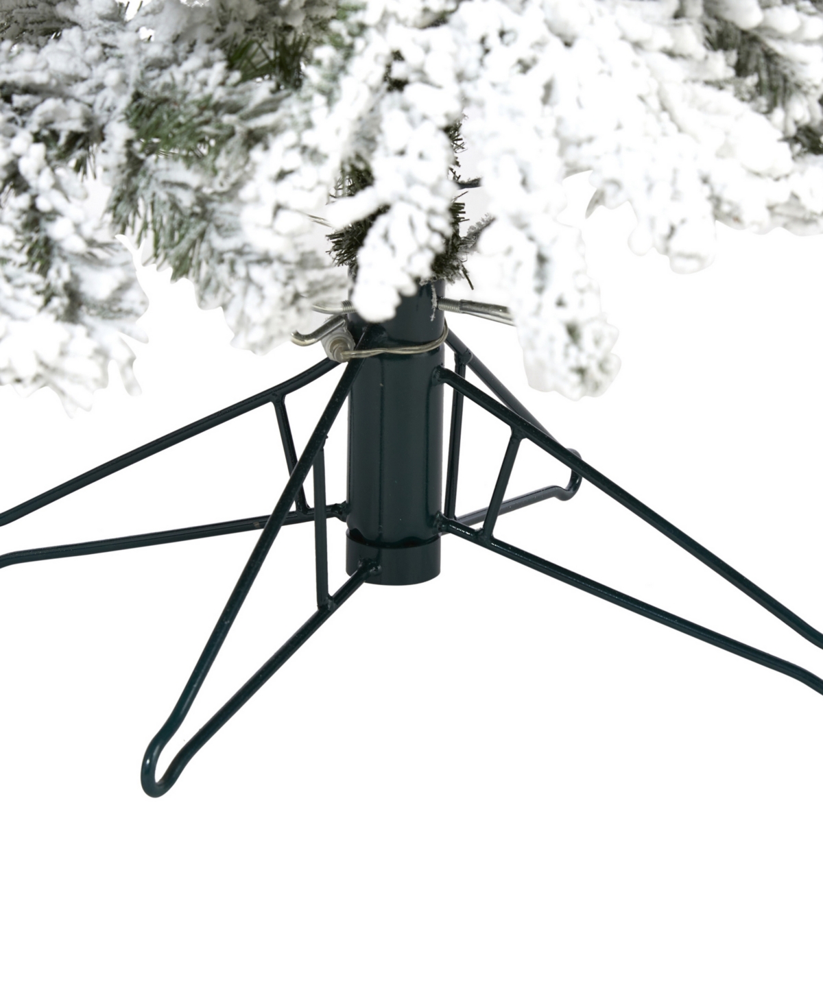 Flocked Colorado Mountain Fir Artificial Christmas Tree with Lights with and Bendable Branches,