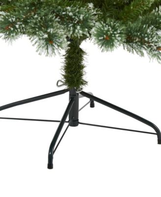 Wisconsin Slim Snow Tip Pine Artificial Christmas Tree with Lights, 84"