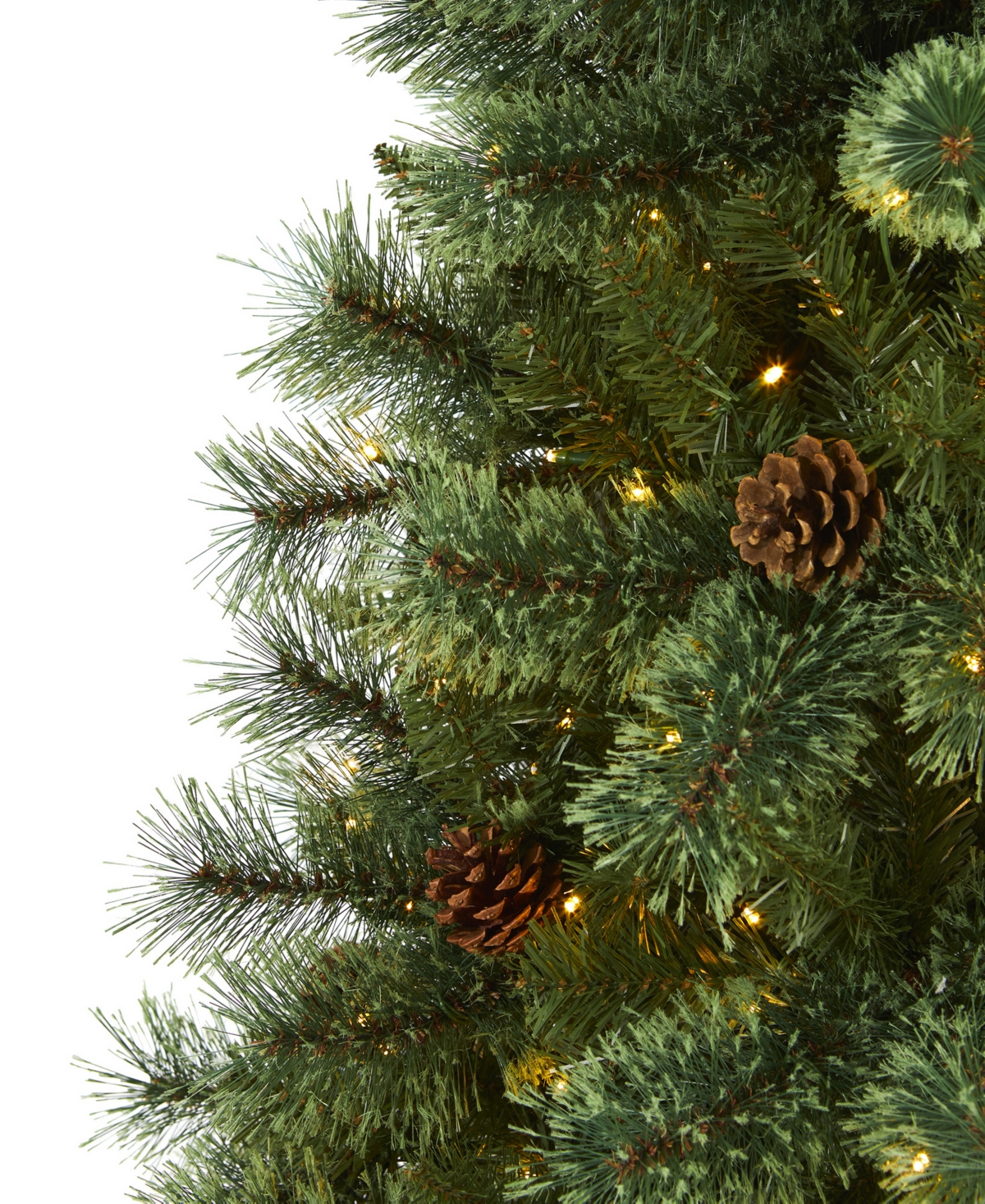 White Mountain Pine Artificial Christmas Tree with Lights and Pinecones, 72"