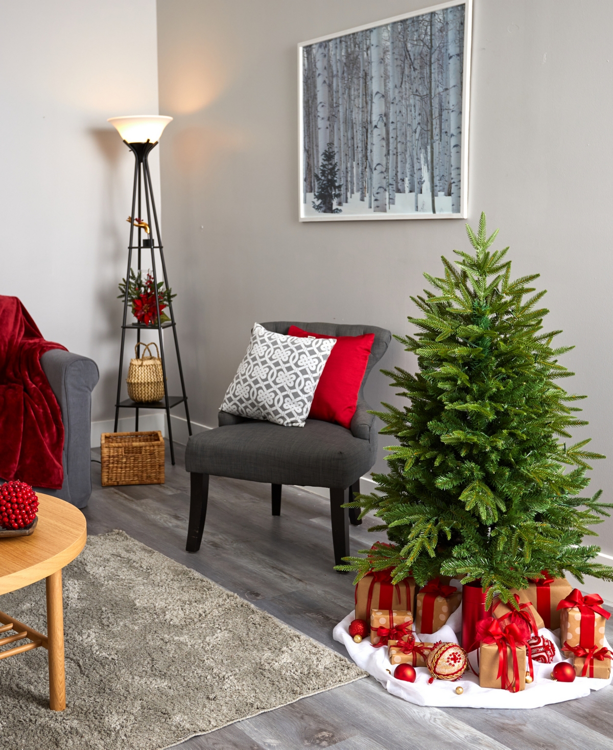 Colorado Mountain Fir Natural Look Artificial Christmas Tree with Lights,