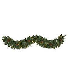 White Mountain Pine Artificial Garland with Lights and Pinecones, 72"