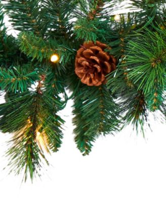Mixed Pine and Pinecone Artificial Garland with Lights, 72"