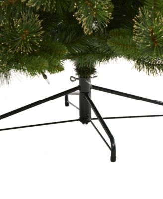 Golden Tip Washington Pine Artificial Christmas Tree with Lights, Pinecones and Bendable Branches, 90"