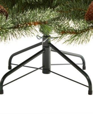 Snowed French Alps Mountain Pine Artificial Christmas Tree with Bendable Branches and Pine Cones, 72"