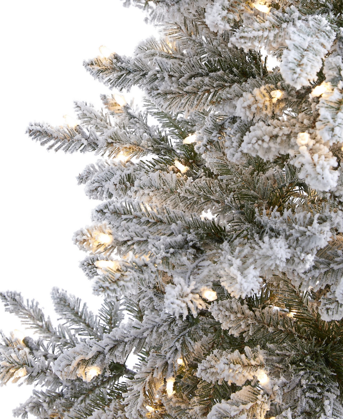Flocked West Virginia Spruce Artificial Christmas Tree with Lights and Bendable Branches, 72"