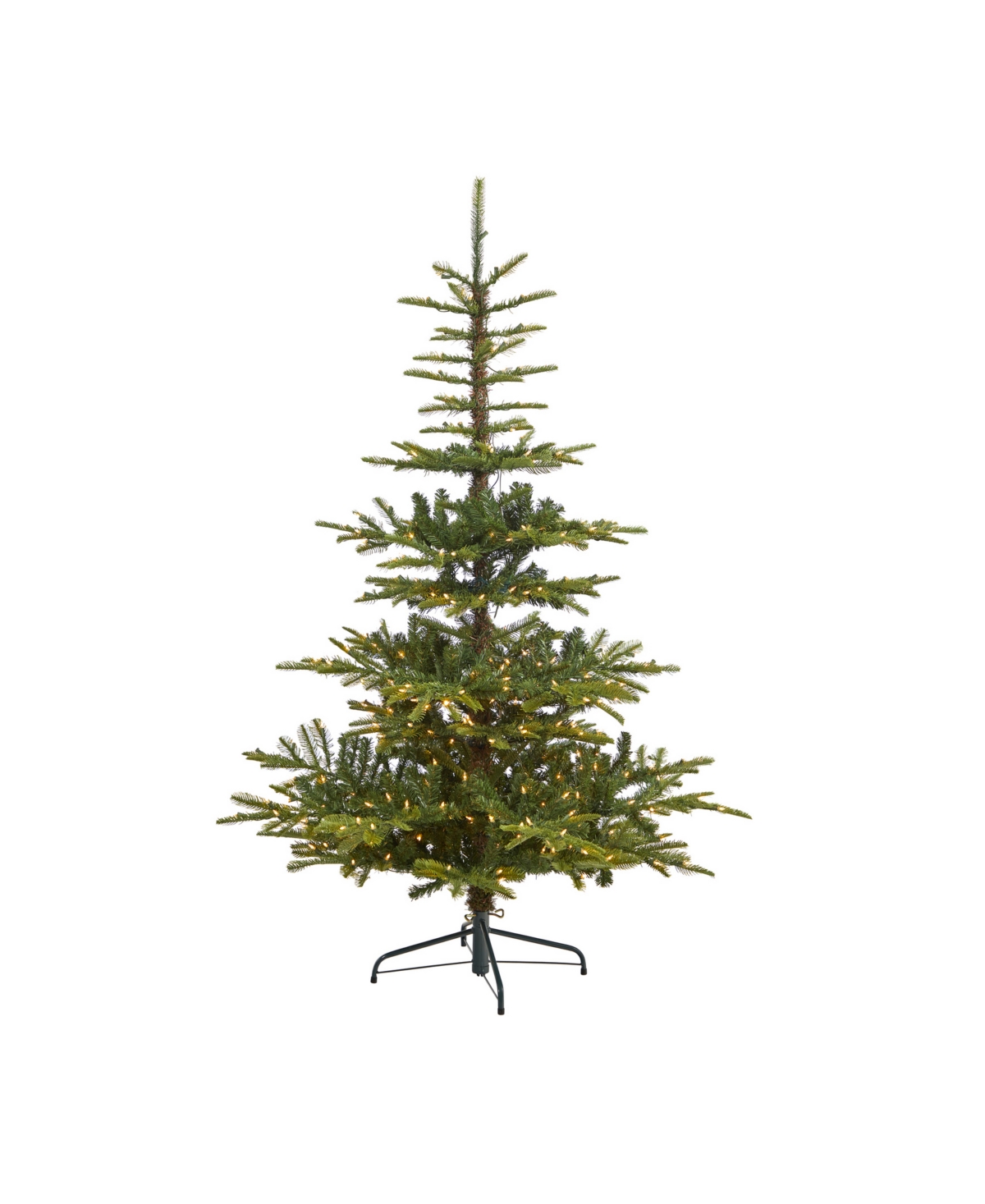 Layered Washington Spruce Artificial Christmas Tree with Lights and Bendable Branches,
