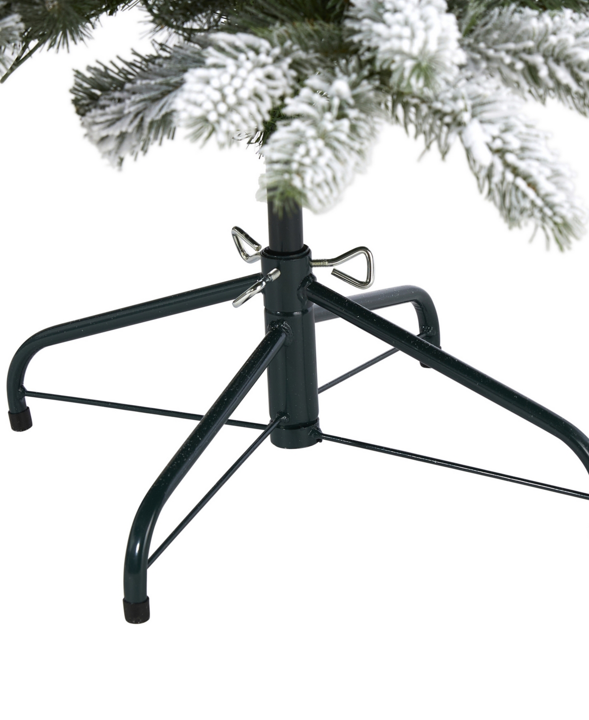 Flocked South Carolina Spruce Artificial Christmas Tree with Lights and Bendable Branches,