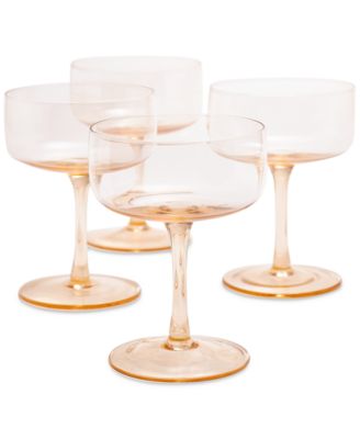 Oake Stackable Short Stem Wine Glasses, Set of 4, Created for Macy's - Amber