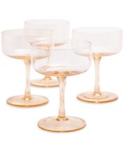 Oake Stackable Short Stem Wine Glasses, Set of 4, Created for Macy's - Amber