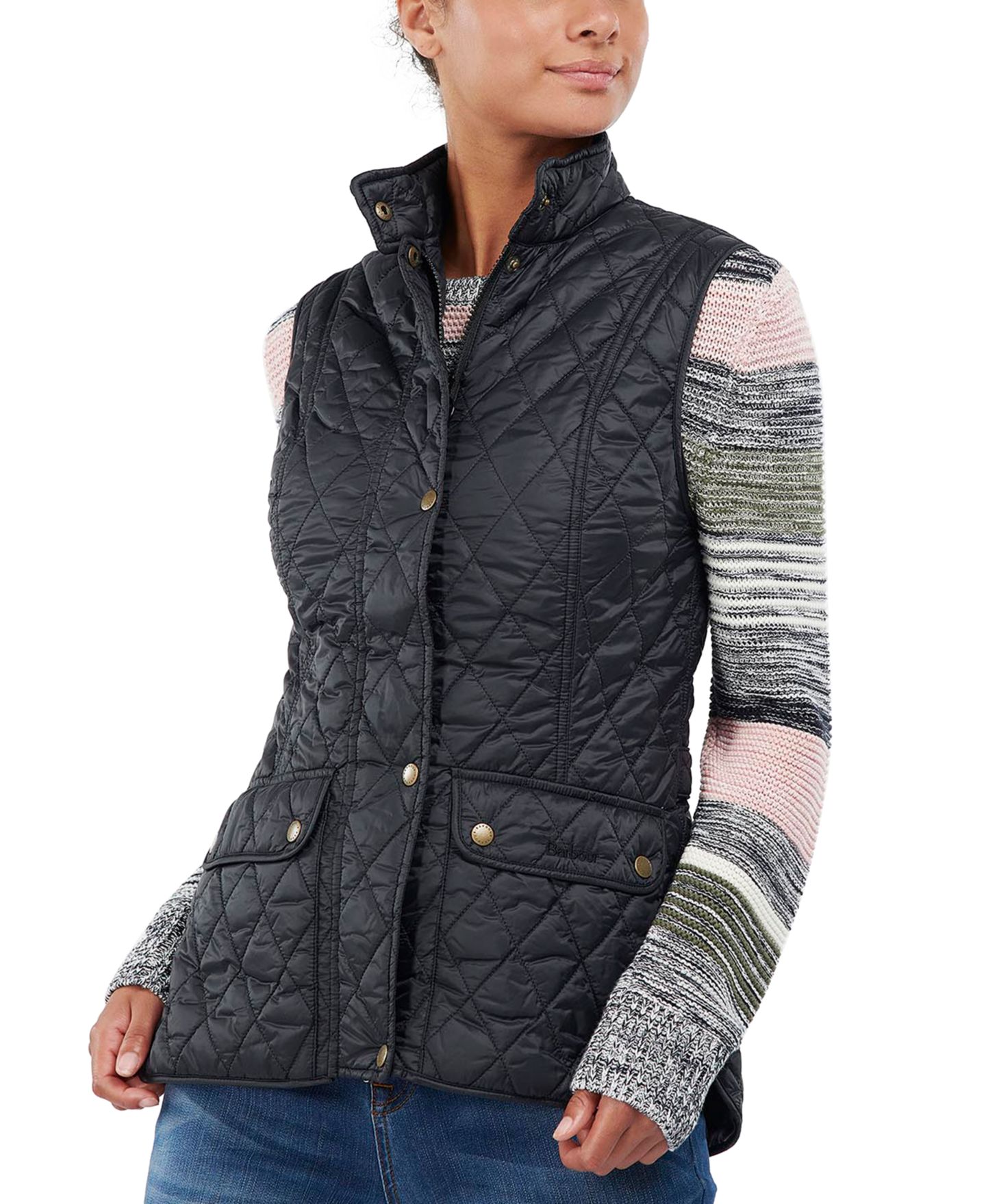 Женский жилет Barbour Otterburn Quilted Vest, цвет: Чёрный — фото 1