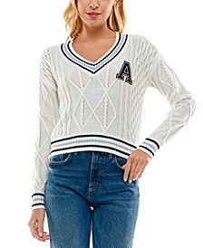 Juniors' Varsity-Patch Pullover Sweater  