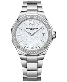 Women's Swiss Riviera Diamond (1/5 ct. t.w.) Stainless Steel Steel Bracelet Watch 36mm