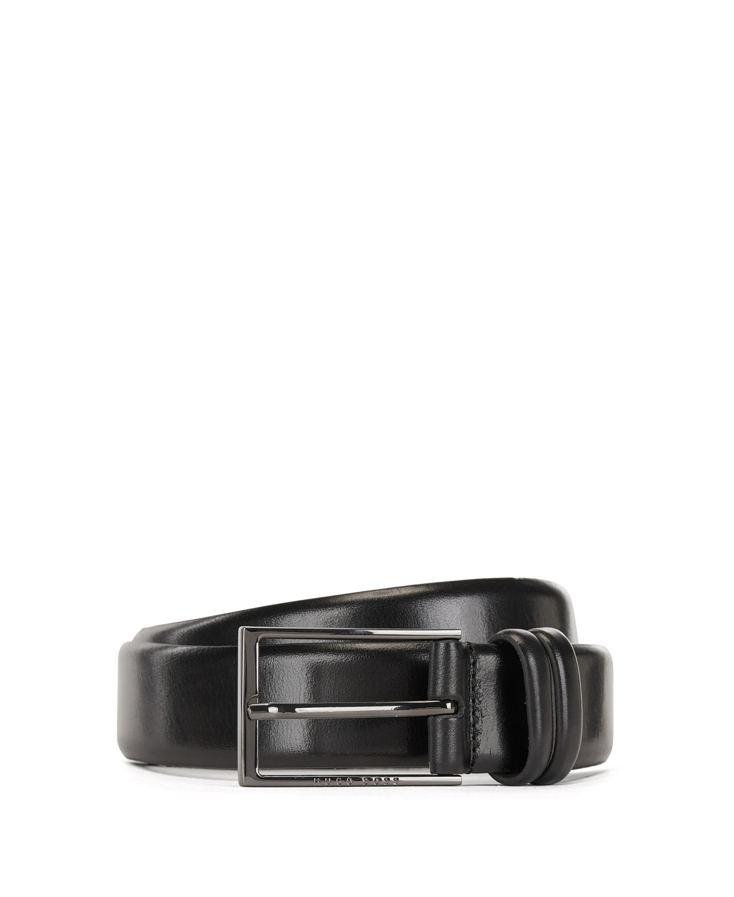 Мужской ремень Hugo Boss BOSS Vegetable-Tanned Leather Belt, цвет: Чёрный — фото 1