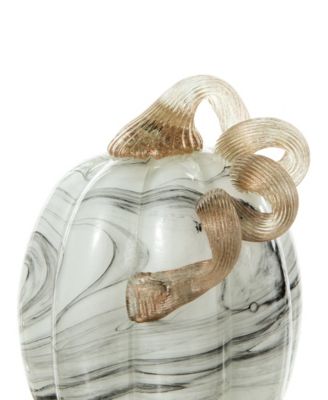 Faux Marble Glass Pumpkin Gourd Set, 3 Piece