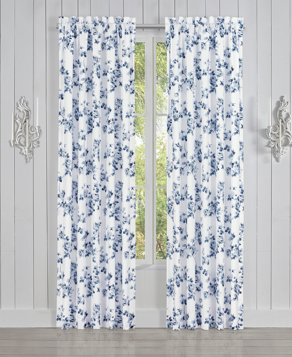 Royal Court Rialto Window Panel Pair, 50" X 84" In French Blue