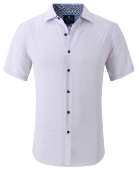 Мужская рубашка Tom Baine Slim Fit Short Sleeve Performance Button Down Dress Shirt, цвет: Белый