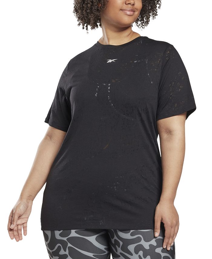 Reebok Plus Size Burnout Training T-Shirt - Macy's