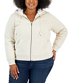 Plus Size Sherpa-Lined Hoodie, Created for Macy's
