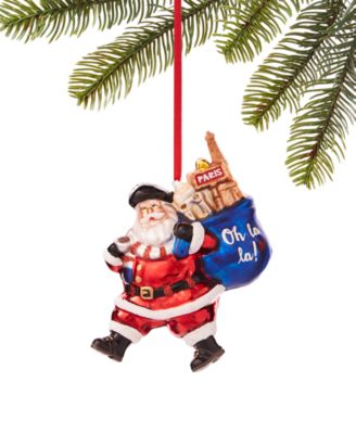 Holiday Lane - World Traveler Paris Santa Ornament
