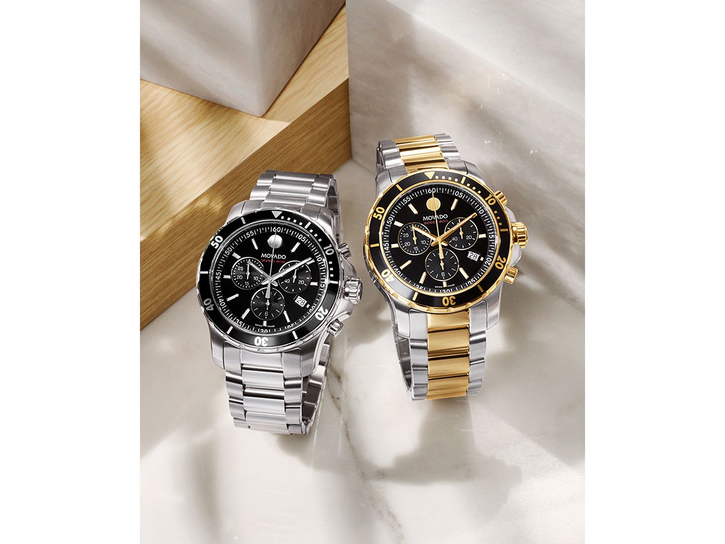 Мужские часы Movado Swiss Chronograph Series 800 Performance Steel Bracelet Diver Watch 42mm — фото 6