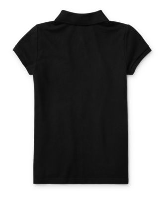 Girls 2T-6X Short-Sleeve Stretch Cotton Mesh Polo Shirt