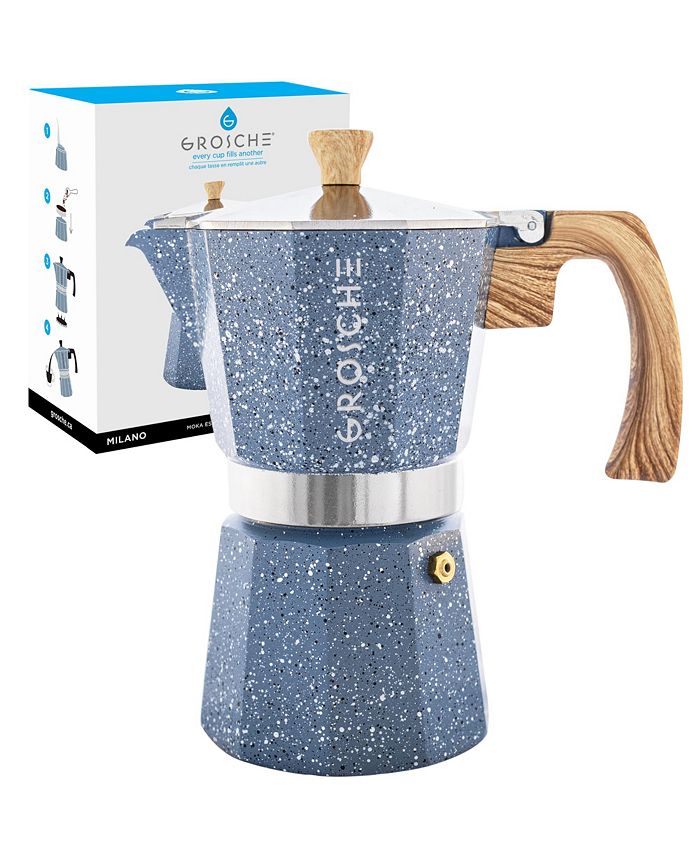 GROSCHE Milano Stovetop Espresso Maker Moka Pot 6 Espresso Cup