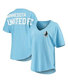 Women's Branded Blue Minnesota United FC Spirit Jersey V-Neck T-shirt