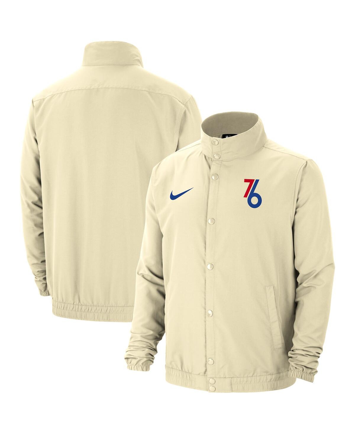 Men's Nike Cream Philadelphia 76ers City Edition Lightweight Dna Full-Snap Jacket