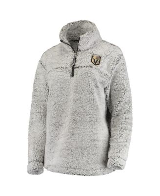 Women's Gray Vegas Golden Knights Sherpa Quarter-Zip Pullover Jacket