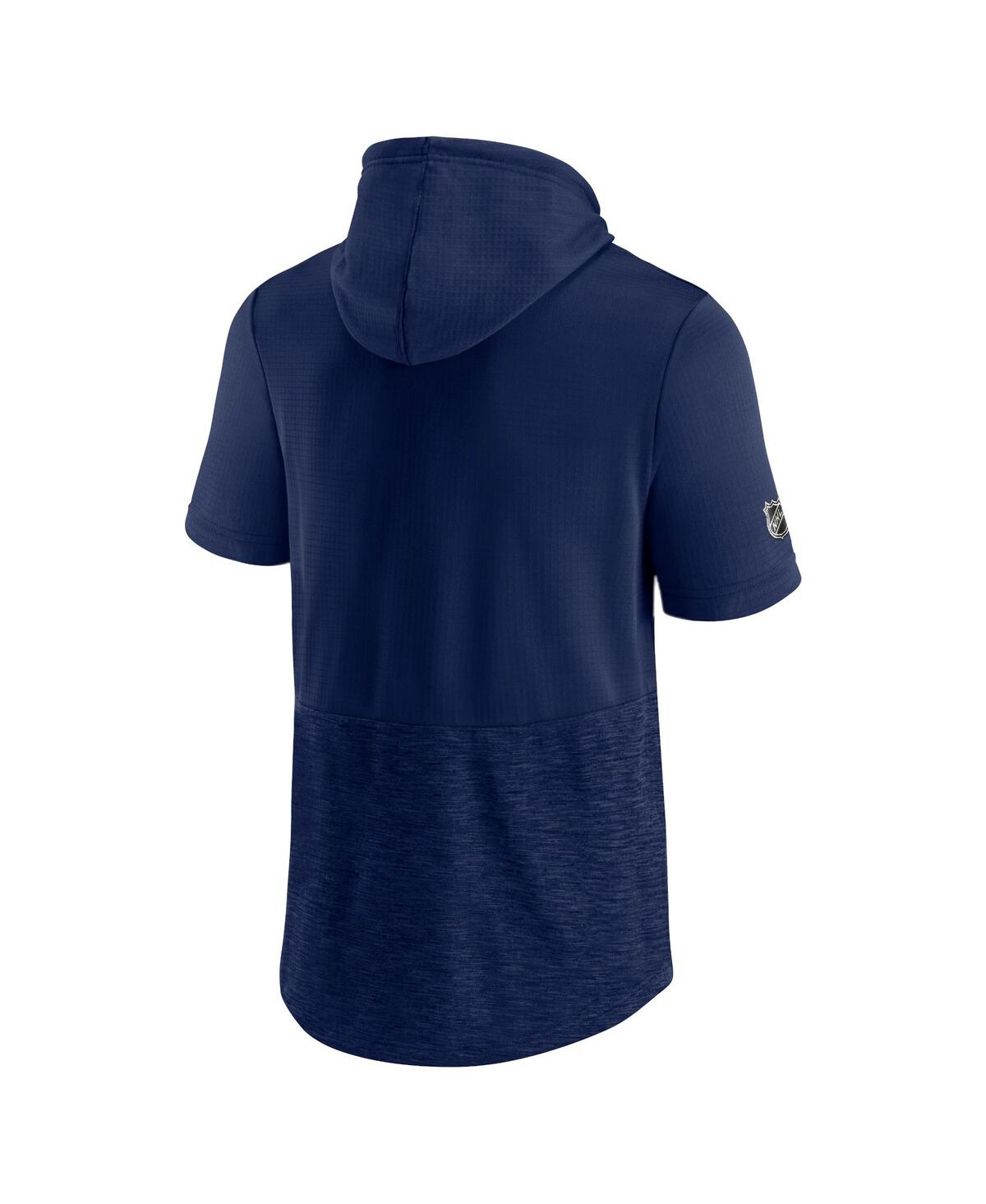 Men's FanaticsSt. Louis Blues Authentic Pro Travel and Training Short Sleeve Pullover Hoodie - Navy
