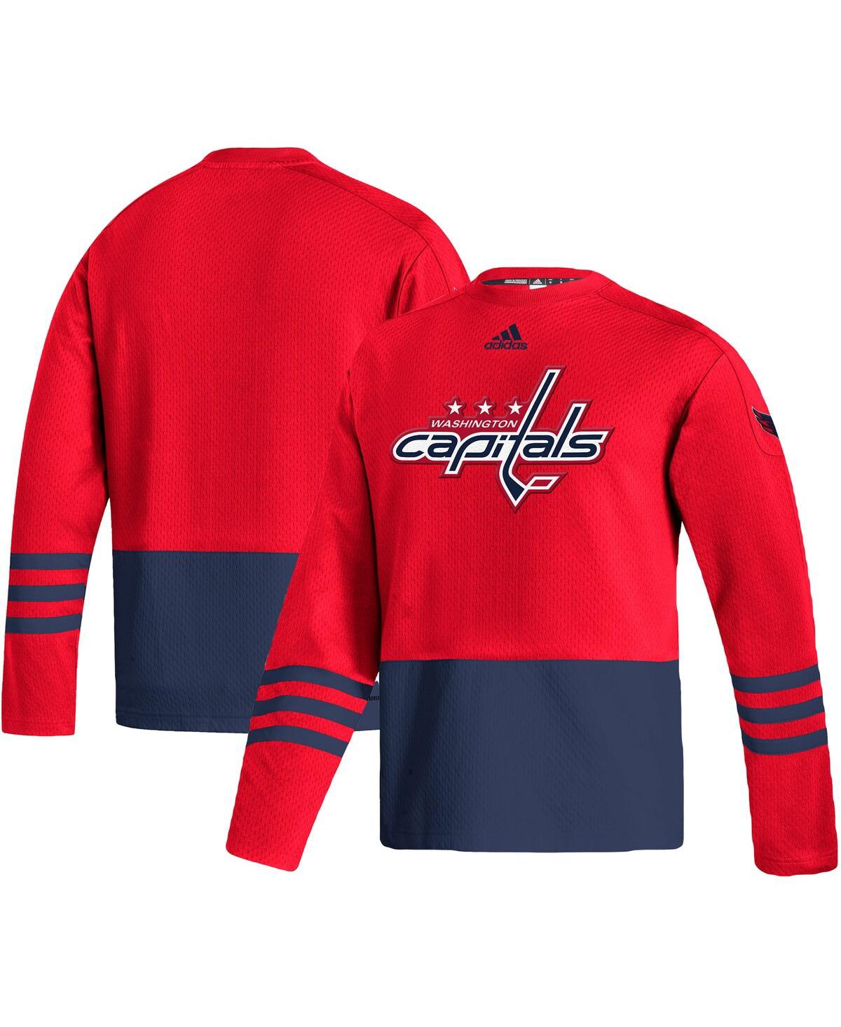Men's adidas Red Washington Capitals Logo Aeroready Pullover Sweater - Red