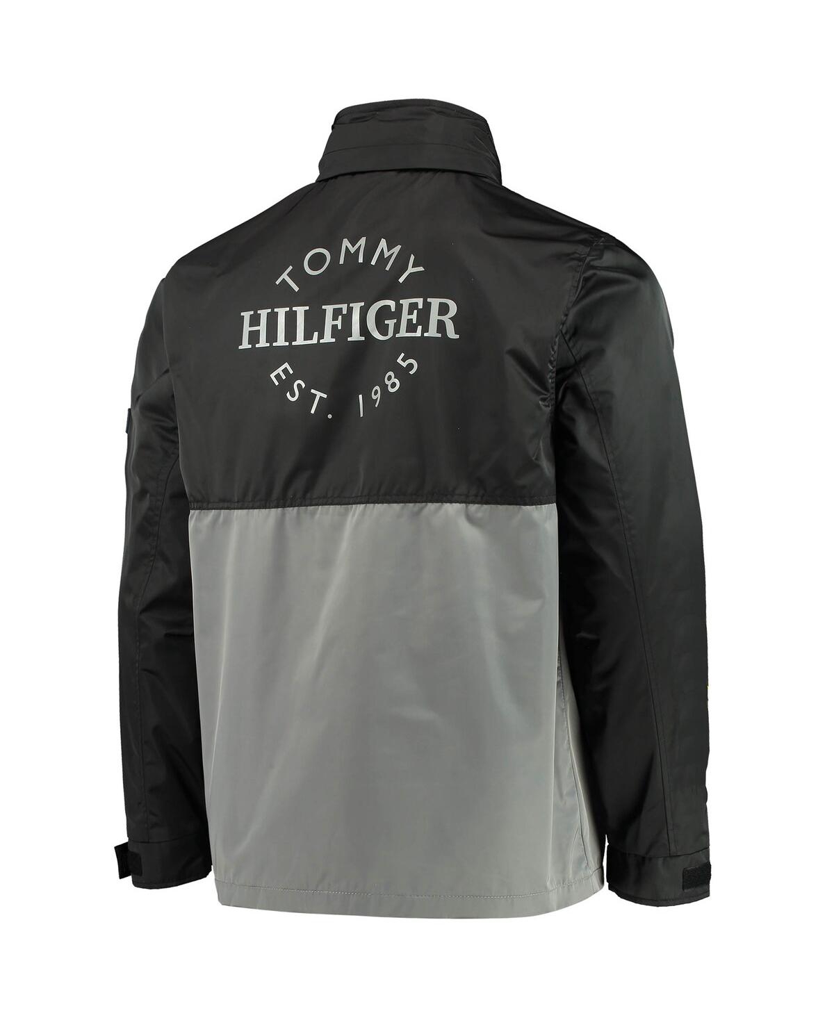 Shop Tommy Hilfiger Men's  Black, Gray Philadelphia Flyers Anorak Quarter-zip Hoodie Jacket In Black,gray