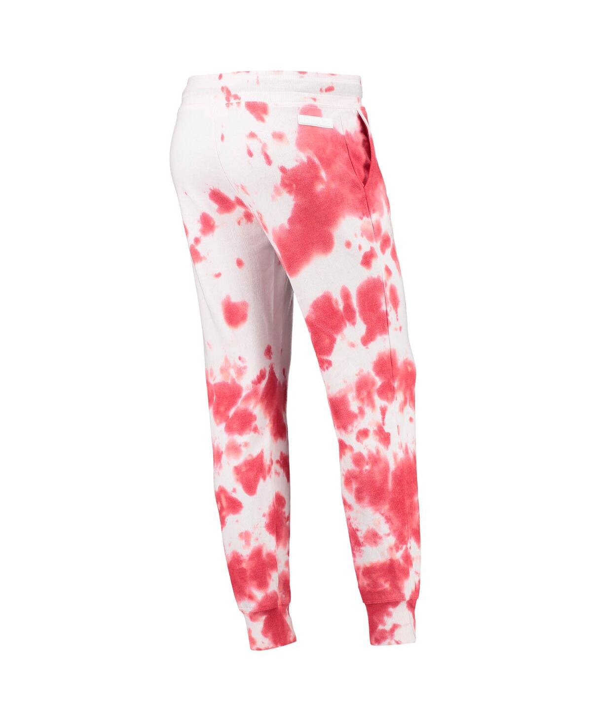 Shop Dkny Women's  Sport White, Red Washington Nationals Melody Tie-dye Jogger Pants In White,red