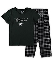 Women's Kelly Green Dallas Stars Plus Size Lodge T-shirt and Pants Sleep Set