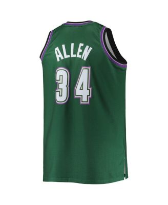 Men's Ray Allen Hunter Green Milwaukee Bucks Big and Tall 1996-97 Hardwood Classics Swingman Jersey