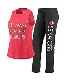 Women's Red, Black Ottawa Senators Meter Tank Top and Pants Sleep Set