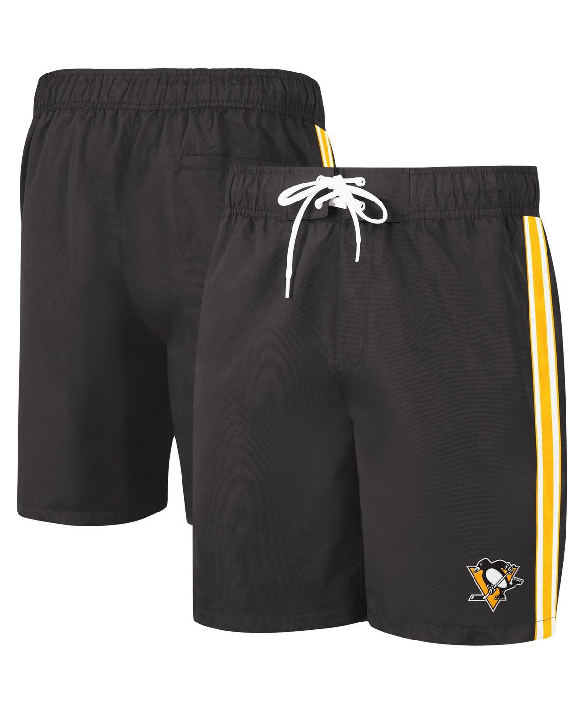 Men's G-iii Sports by Carl Banks Black and Gold Pittsburgh Penguins Sand Beach Swim Shorts - Black, Gold