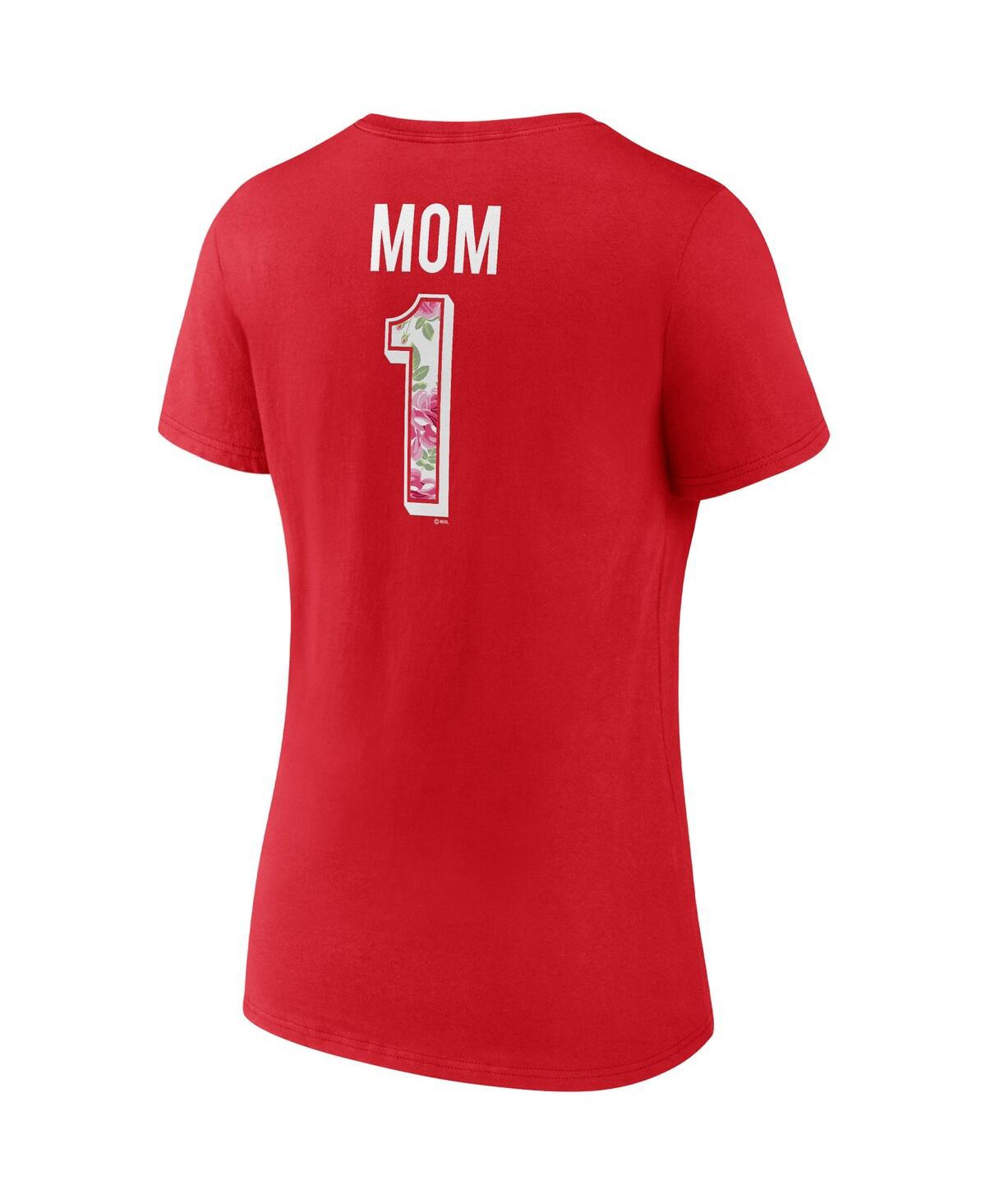 Shop Fanatics Women's  Red Washington Capitals Team Mother's Day V-neck T-shirt