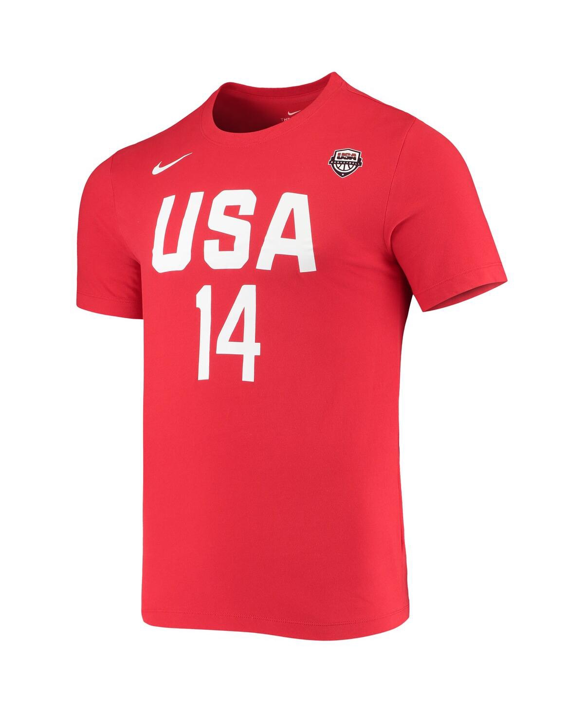 Shop Nike Women's  Tina Charles Usa Basketball Red Name And Number Performance T-shirt