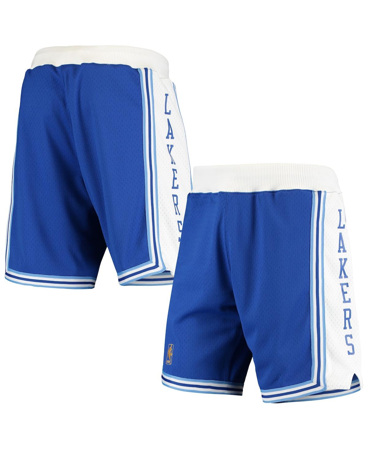 Mitchell & Ness Men's  Blue And White Los Angeles Lakers 2009/2010 Hardwood Classics Authentic Shorts In Blue,white