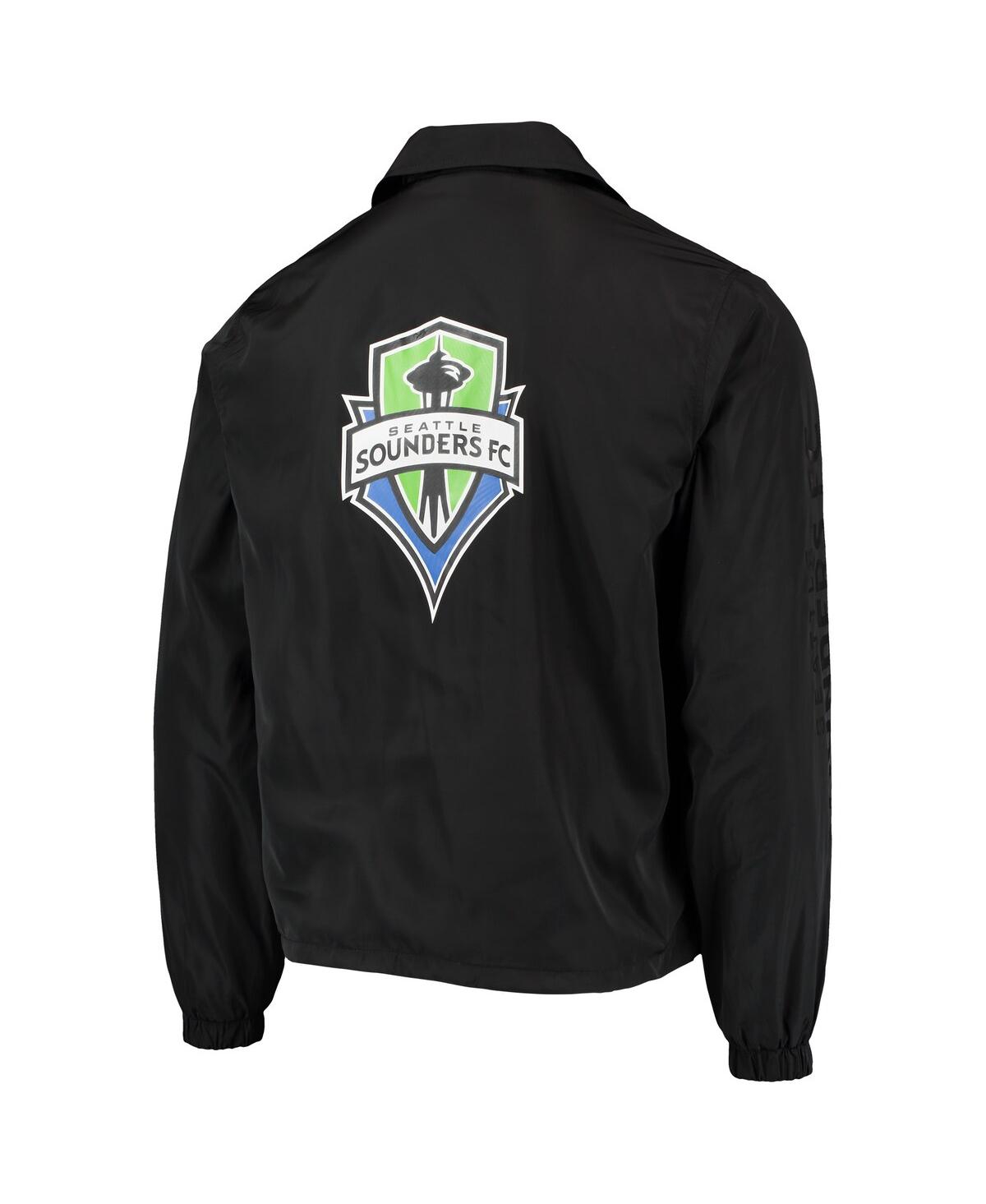 Shop The Wild Collective Men's  Black Seattle Sounders Fc Coaches Full-snap Jacket