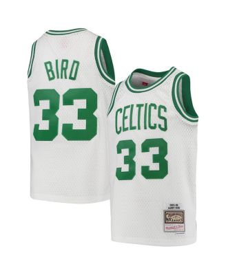 Big Boys Larry Bird White Boston Celtics 1985-86 Hardwood Classics Swingman Throwback Jersey